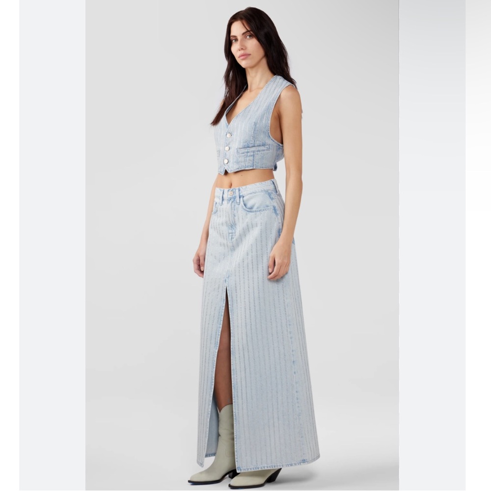 TRIARCHY denim skirt vest set